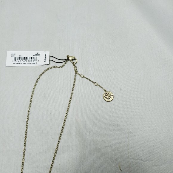 The Sak Double Stone Pendant Necklace , Gold / Berry - Picture 8 of 8